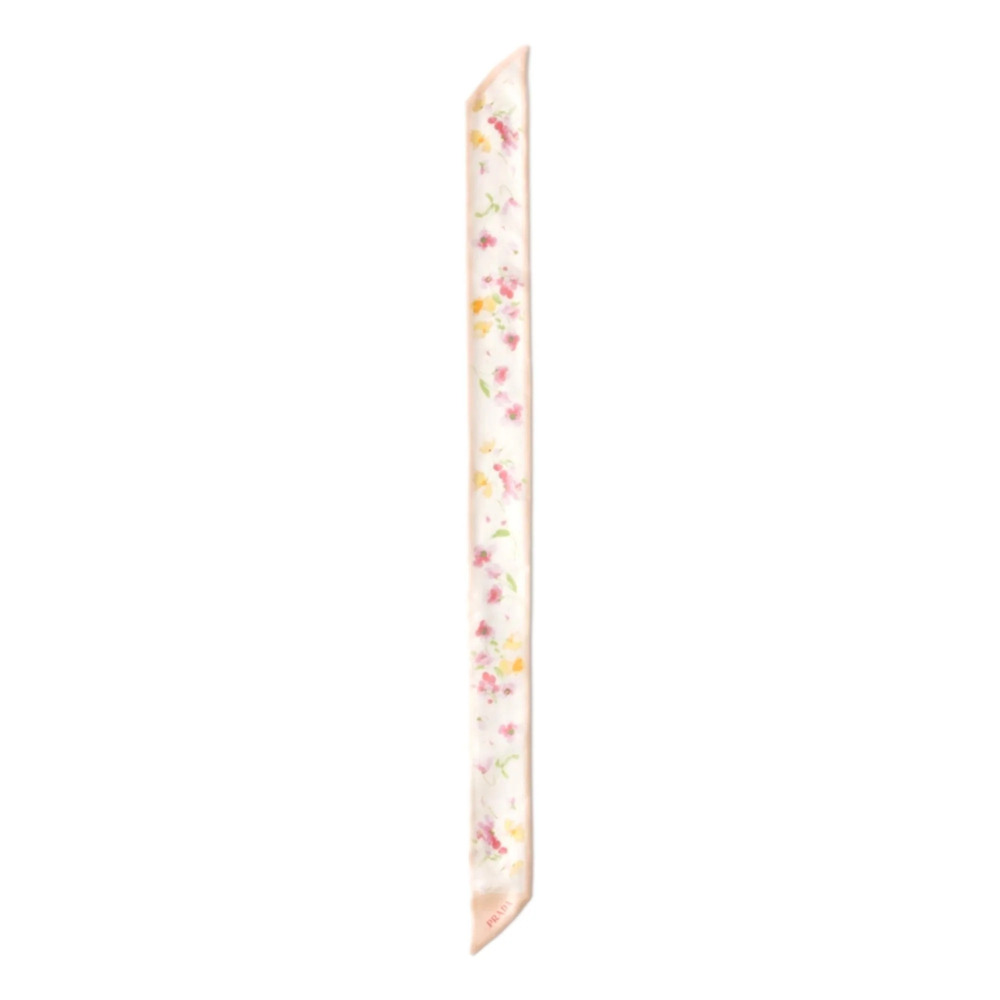 Prada Pink Floral Print Silk Thin